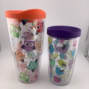 Tervis 24oz Owl Tumbler and 16oz Bird Tumbler